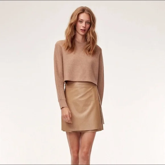 Aritzia Wilfred Lolan wool Sweater Tan Size XS - Picture 3 of 10